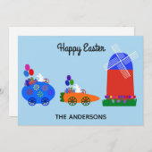イースターバニーレースカー#1ホリデーカード ノートカード (正面/裏面)