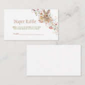 イースターバニーワイルドフラワーベビーシャワーおむつラッフル エンクロージャーカード (正面/裏面)