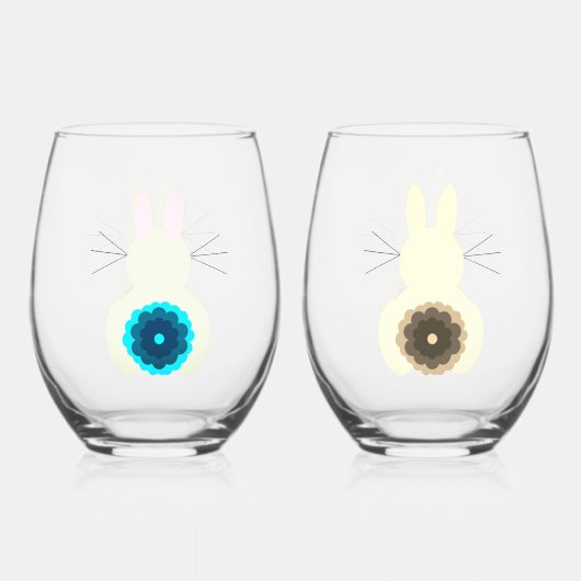 イースターバニーワイングラス ステムなしワイングラス (裏面)