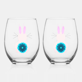 イースターバニーワイングラス ステムなしワイングラス