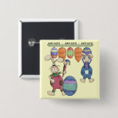 イースターバニーワークショップボタン 缶バッジ (正面&裏面)