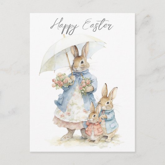 イースターバニーヴィンテージはがき ポストカード (正面)