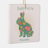イースターバニーヴィンテージパステルパーソナライズされたフローラ セラミックオーナメント (右)