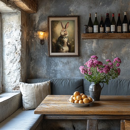 イースターバニーヴィンテージポートレート印刷可能アート ポスター