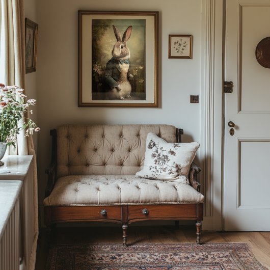 イースターバニーヴィンテージポートレート印刷可能アート ポスター