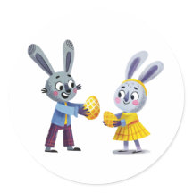 イースターバニー交換ステッカー