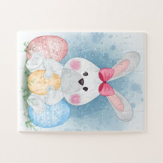 イースターバニー付き/イースターエッグパズル(30個のOS) ジグソーパズル (横)