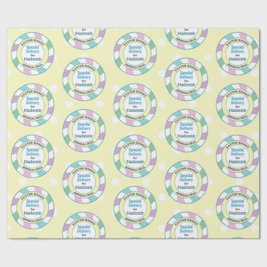 イースターバニー公式シールスペシャル配送イエロー ラッピングペーパー (フラット)