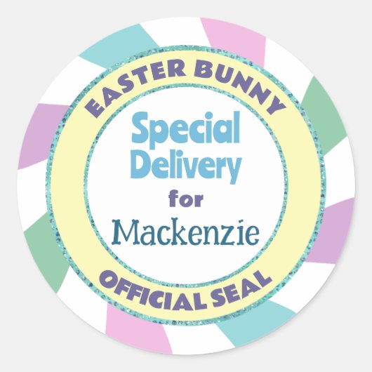 イースターバニー公式シール特別配達 ラウンドシール (正面)