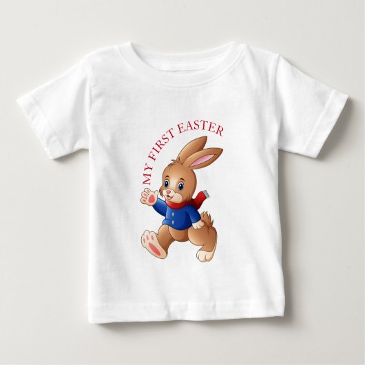 イースターバニー初のイースターのジャケットを着て ベビーTシャツ (正面)