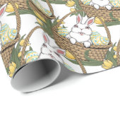 イースターバニー包装紙 かわいいイースターギフトペーパー ラッピングペーパー (ロールコーナー)