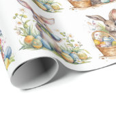 イースターバニー卵バスケットかわいいギフト ラッピングペーパー (ロールコーナー)