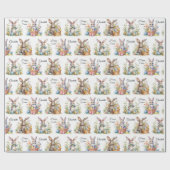 イースターバニー卵バスケット名を追加パステル ラッピングペーパー (フラット)