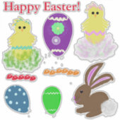 イースターバニー卵レーザーカットビニール シール (正面)