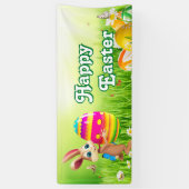 イースターバニー卵狩りイースターエッグイースターパーティーかわいい 横断幕 (縦)