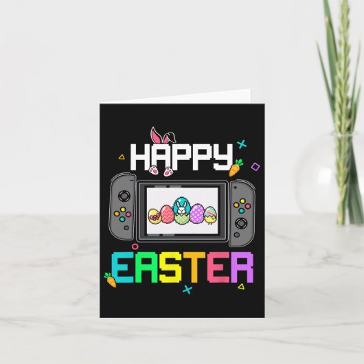 イースターバニー卵狩りゲーマーキッズボーイズメンズビデオG カード (正面)