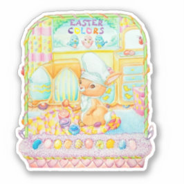 イースターバニー卵色ステッカー。 シール
