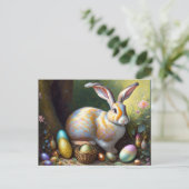 イースターバニー古いスタイル ポストカード (スタンド正面)