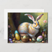 イースターバニー古いスタイル ポストカード (正面/裏面)