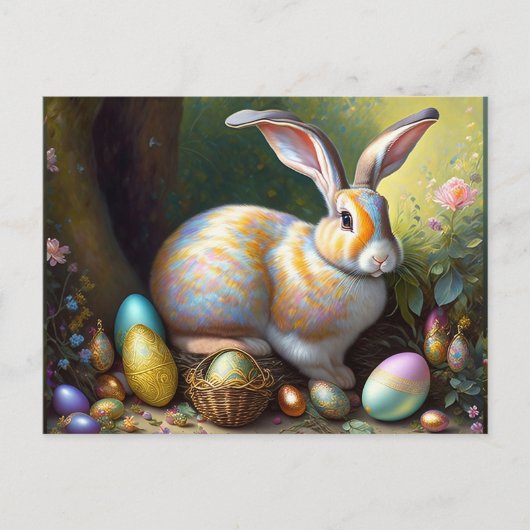 イースターバニー古いスタイル ポストカード (正面)