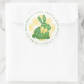 イースターバニー名門私立校風のボクウッド赤ちゃんシャワーありがとう ラウンドシール (バッグ)