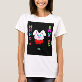 イースターバニー女子ホワイト基本Tシャツ Tシャツ