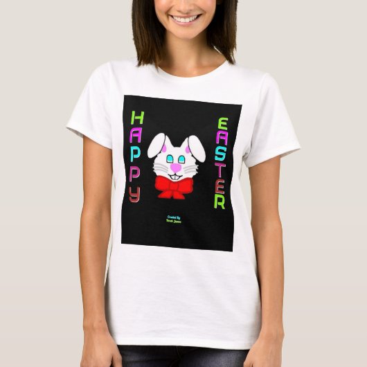 イースターバニー女子ホワイト基本Tシャツ Tシャツ (正面)