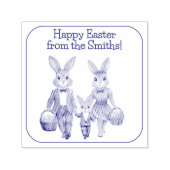 イースターバニー家族が卵を追いかける セルフインキングスタンプ (デザイン)