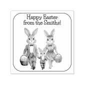 イースターバニー家族が卵を追いかける セルフインキングスタンプ (デザイン)
