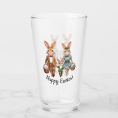 イースターバニー家族が卵を追いかける タンブラーグラス (裏面)