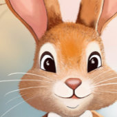 イースターバニー家族が卵を追う – 水色 カード