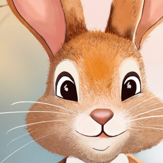 イースターバニー家族が卵を追う – 水色 カード