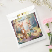 イースターバニー家族が卵を追う – 水色 フェイバーバッグ (封をした状態)