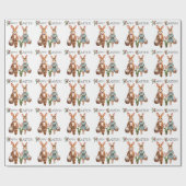 イースターバニー家族が卵を追う – 水色 ラッピングペーパー (フラット)