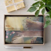 イースターバニー家族が卵を追う – 水色 薄葉紙 (ギフト)