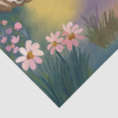 イースターバニー家族が卵を追う – 水色 薄葉紙 (詳細)