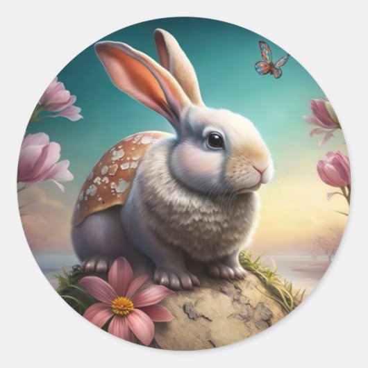 イースターバニー封筒用シール ラウンドシール (正面)