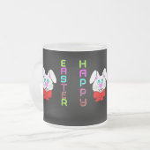 イースターバニー小型艶消しガラスマグ フロストグラスマグカップ (正面左)