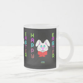 イースターバニー小型艶消しガラスマグ フロストグラスマグカップ