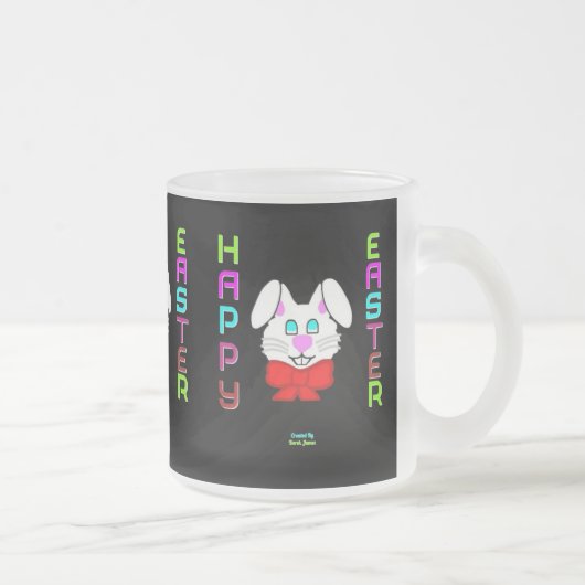 イースターバニー小型艶消しガラスマグ フロストグラスマグカップ (右)