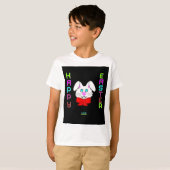 イースターバニー少年ホワイトベーシックTシャツ Tシャツ (正面フル)