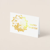 イースターバニー希望ゴールドフォイルカード 箔カード (正面)