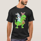 イースターバニー恐竜Tレックスイースター卵コスト Tシャツ (正面)