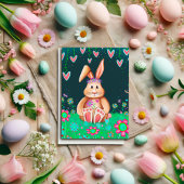 イースターバニー恵みハートかわいいインスピレーション カード