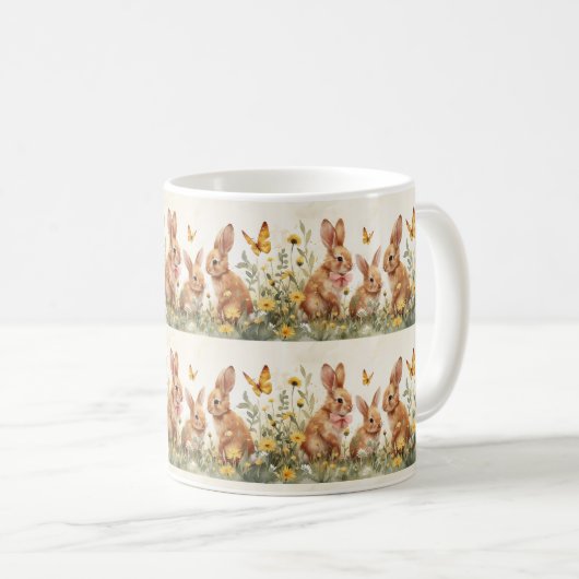 イースターバニー恵み:春快楽 コーヒーマグカップ (正面右)