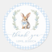 イースターバニー感謝してい男の赤ちゃんお前の周りのシール ラウンドシール (正面)