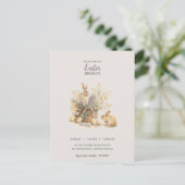 イースターバニー招待状はがき ポストカード (スタンド正面)