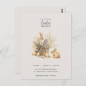 イースターバニー招待状はがき ポストカード (正面/裏面)