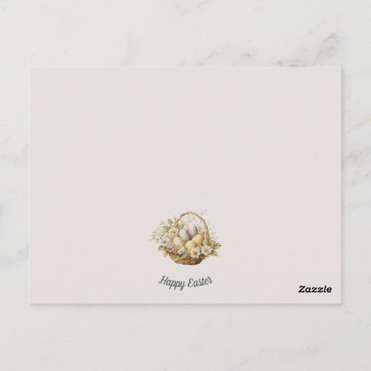 イースターバニー招待状はがき ポストカード (裏面)