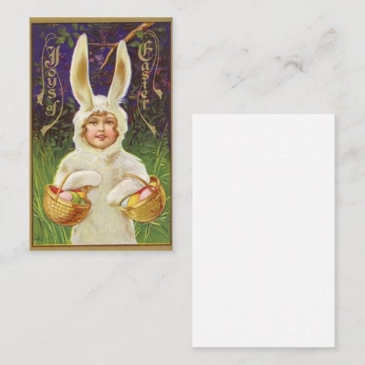イースターバニー挨拶の喜び 名刺 (正面/裏面)